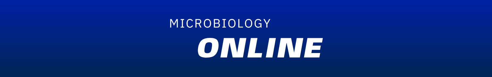 Microbiology Online text with microbes in the background